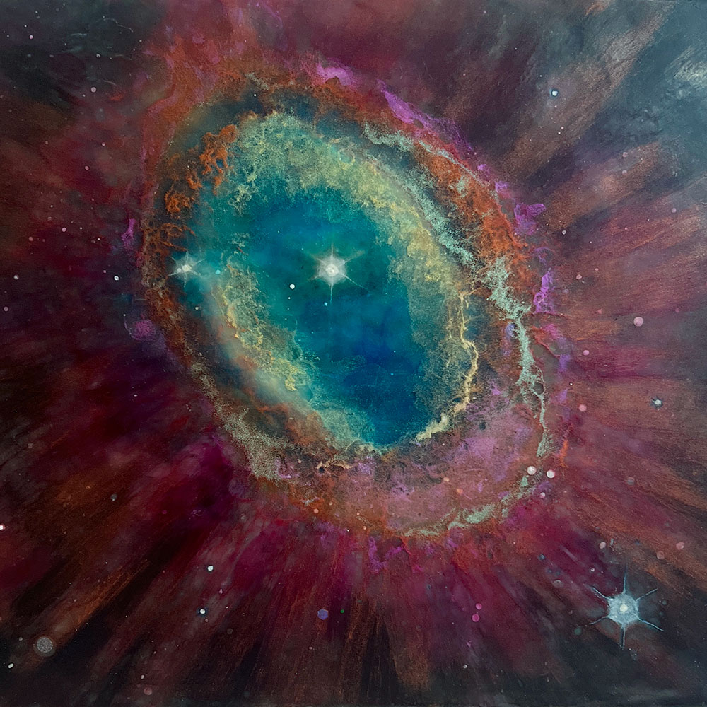 Encaustic painting of Ring Nebula