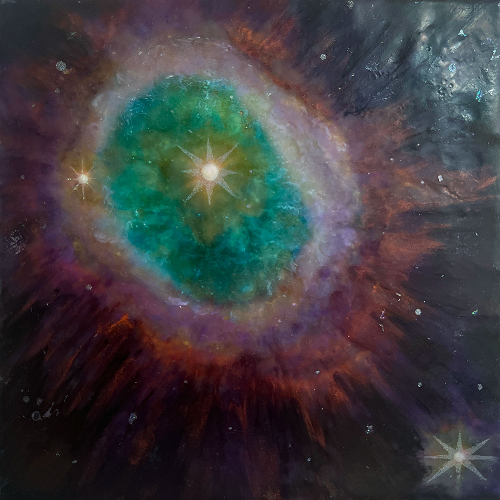 Encaustic painting of Ring Nebula